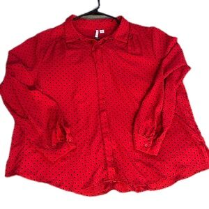 Elle Red Polka Dot Blouse
